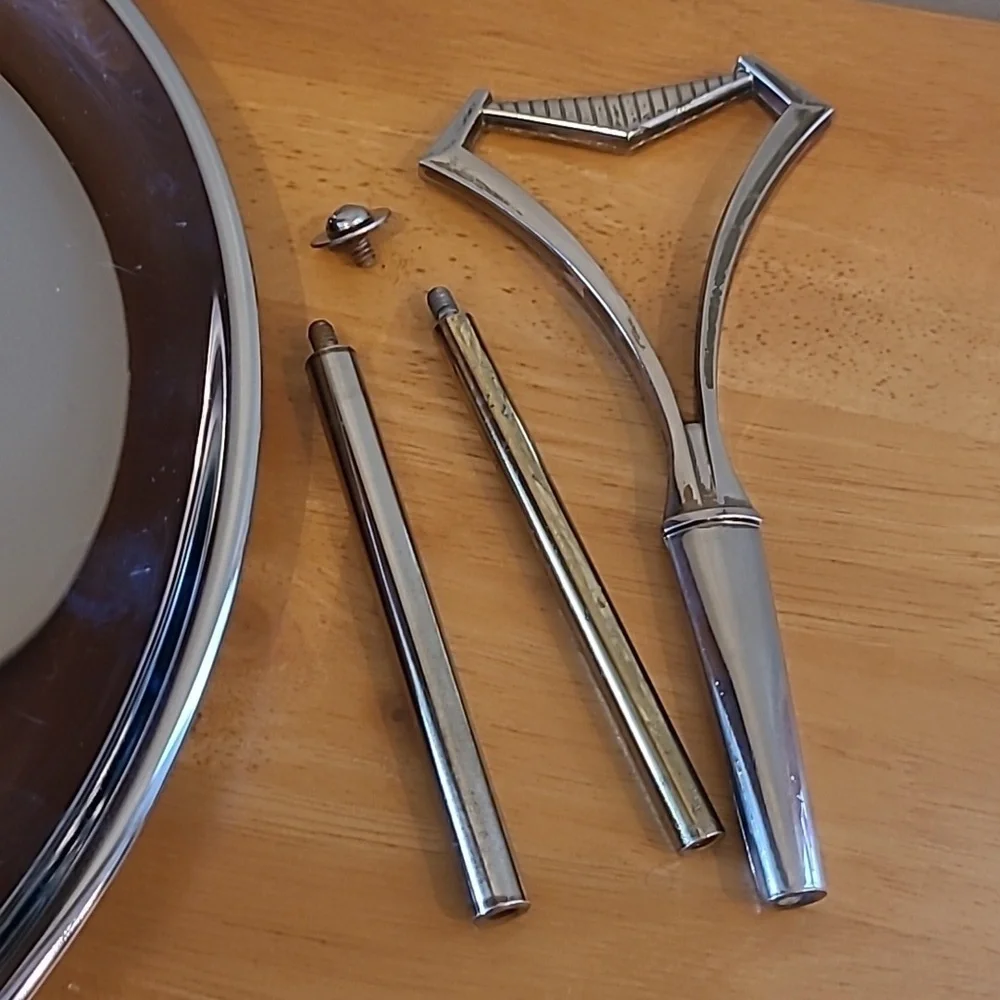 KROMEX Vintage MCM Two Tiered Chromeware Tidbit Petit Fours Serving Tray - Picture 13 of 16